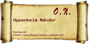 Oppenheim Nándor névjegykártya